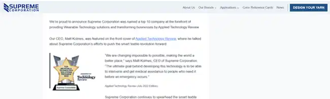 Supreme Corporation recognition